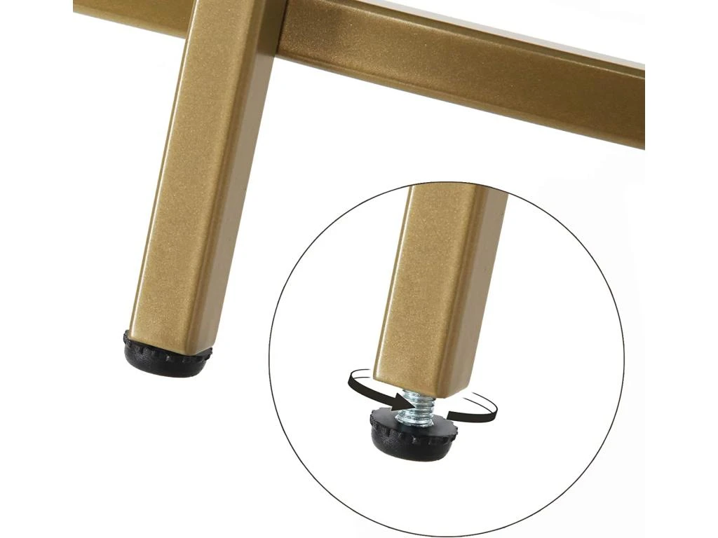 Table D 'appoint Ronde Dessus En Verre Trempé Cadre En Métal Bout De Canapé Table Console Table De Chevet Pour Salon Balcon Doré 12_0001028/2 5 Table D 'appoint Ronde Dessus En Verre Trempé Cadre En Métal Bout De Canapé Table Console Table De Chevet Pour Salon Balcon Doré 12_0001028/2 – Image 3