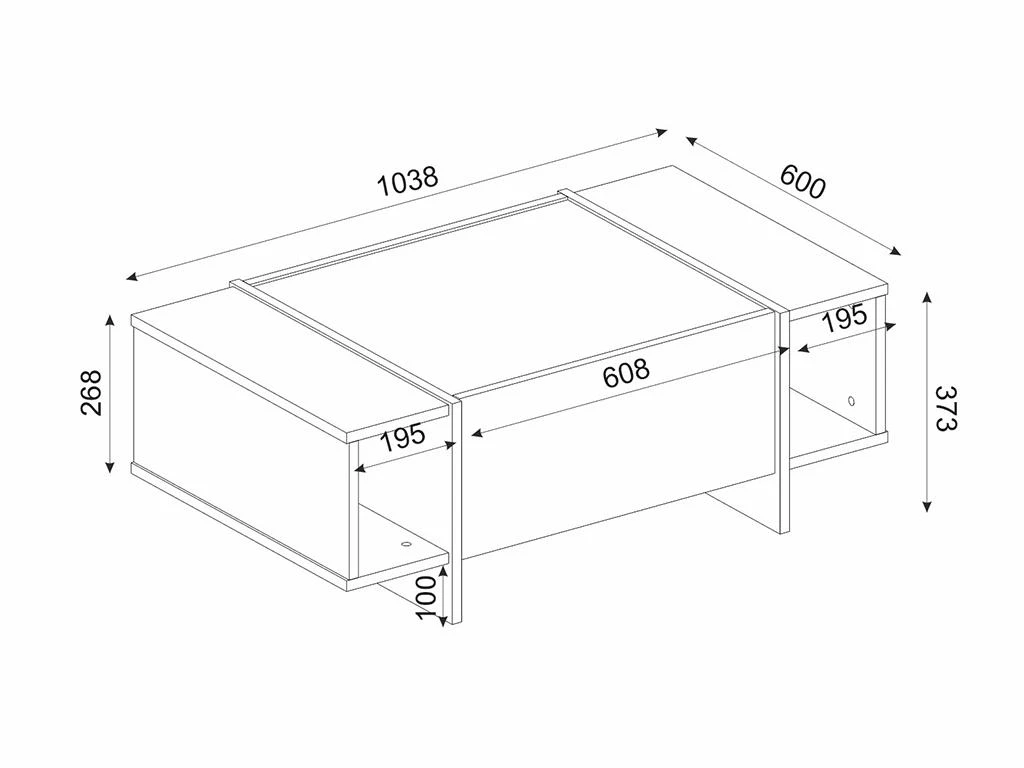 Table Basse Avec 1 Porte Et 2 Niches - Effet Marbre Noir, Naturel Foncé Et Doré - CADEBA II 9 Table Basse Avec 1 Porte Et 2 Niches - Effet Marbre Noir, Naturel Foncé Et Doré - CADEBA II – Image 7