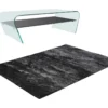 Ensemble Table Basse Transparent Et Noir KELLY Et Tapis Shaggy Anthracite DOLCE 1 Ensemble Table Basse Transparent Et Noir KELLY Et Tapis Shaggy Anthracite DOLCE -Pas Cher Mobiliora Magasin table basse 10900363
