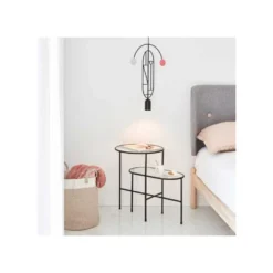 Table D'appoint Ovale Métal Noir/Verre - TEULAT NIX -Pas Cher Mobiliora Magasin table basse 11123813