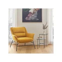 Table D'appoint Ovale Métal Noir/Verre - TEULAT NIX -Pas Cher Mobiliora Magasin table basse 11123815