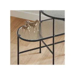 Table D'appoint Ovale Métal Noir/Verre - TEULAT NIX -Pas Cher Mobiliora Magasin table basse 11123817