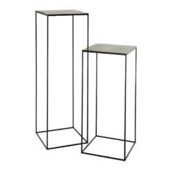 Duo De Sellettes Métal Noir - ZANDVORT