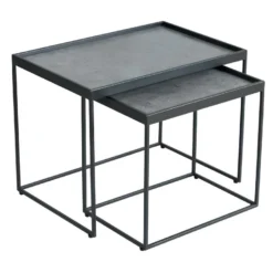 Tables D'appoint Gigognes Acier/Céramique Anthracite Mat - JANIE