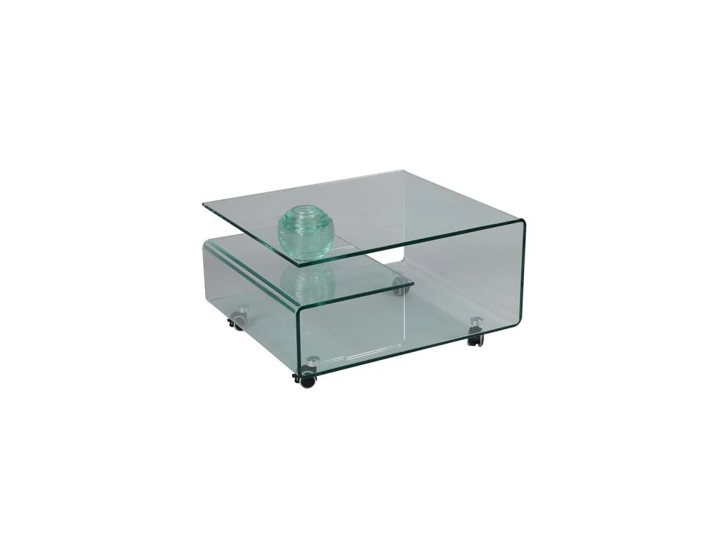 Table Basse Verre Sur Roulettes - CLEAN 3 Table Basse Verre Sur Roulettes - CLEAN