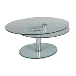 Table Basse Articulée Acier/Verre - GLASS N°1