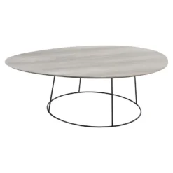 Table Basse Ovale Bois Naturel/Métal Noir - ARICA N°2