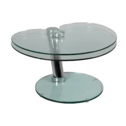 Table Basse Articulée Acier/Verre - GLASS N°2