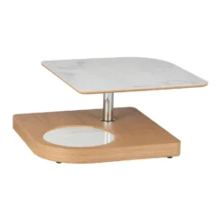 Table Basse Carrée Articulée Bois/Marbre Blanc - LAMPANG 7 Table Basse Carrée Articulée Bois/Marbre Blanc - LAMPANG -Pas Cher Mobiliora Magasin table basse 11130589