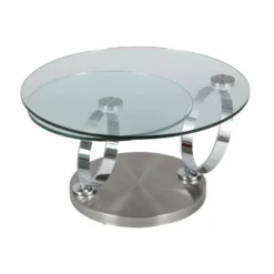 Table Basse Articulée Acier/Verre - VERRO