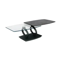 Table Basse Articulée Acier/Verre/Marron N°1 - VERRO