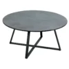 Table Basse Ronde Acier/Céramique Anthracite Mat - JANIE 2 Table Basse Ronde Acier/Céramique Anthracite Mat - JANIE -Pas Cher Mobiliora Magasin table basse 11131303