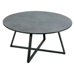 Table Basse Ronde Acier/Céramique Anthracite Mat - JANIE