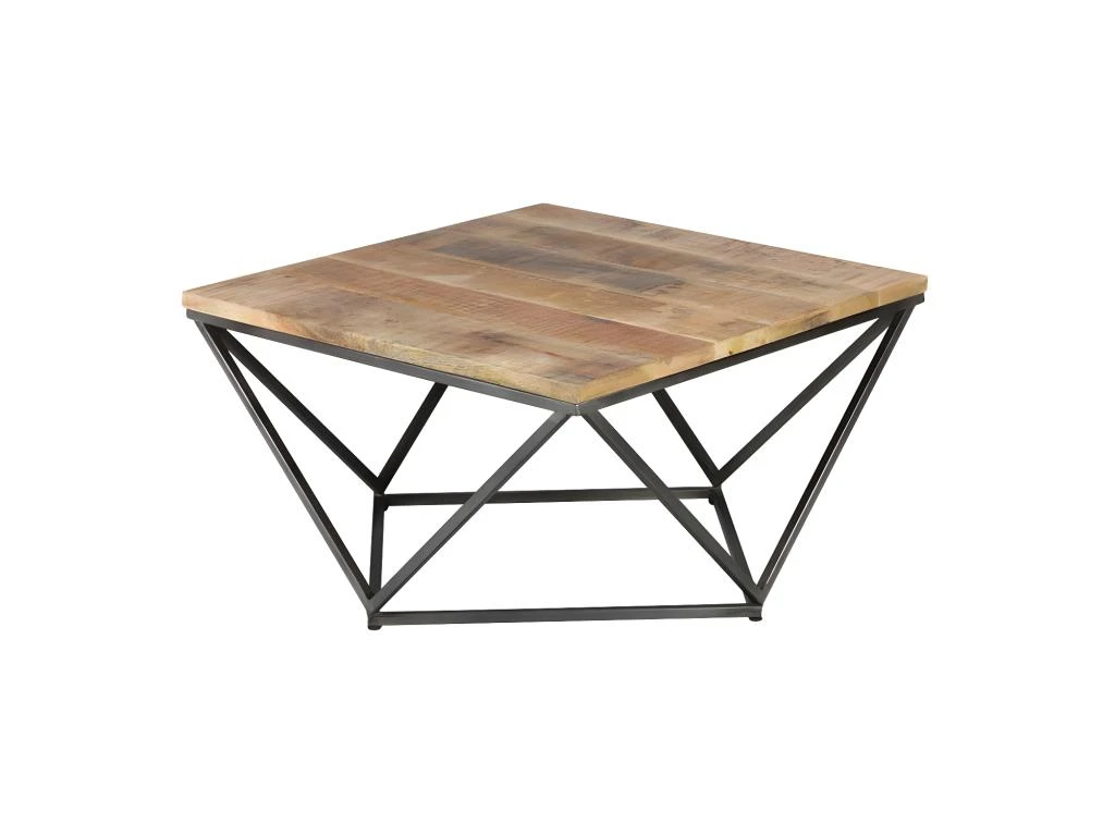 Table Basse Carrée Métal/Bois - KNOX 3 Table Basse Carrée Métal/Bois - KNOX