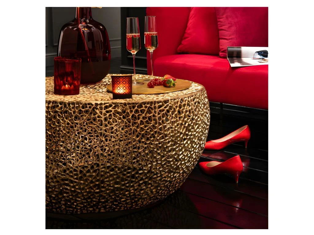 Table Basse Ronde En Aluminium Or - SCINTILL N°3 4 Table Basse Ronde En Aluminium Or - SCINTILL N°3 – Image 2