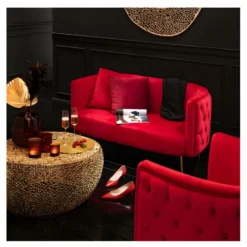 Table Basse Ronde En Aluminium Or - SCINTILL N°3 11 Table Basse Ronde En Aluminium Or - SCINTILL N°3 -Pas Cher Mobiliora Magasin table basse 11131469