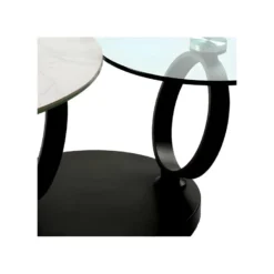 Table Basse Articulée Métal/Verre/Céramique - VERRO 9 Table Basse Articulée Métal/Verre/Céramique - VERRO -Pas Cher Mobiliora Magasin table basse 11131551