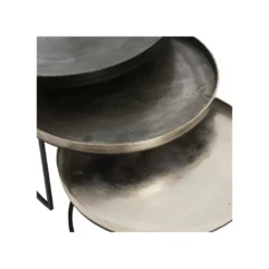 Tables Gigognes Rondes Noir/Doré - AIVA -Pas Cher Mobiliora Magasin table basse 11131809