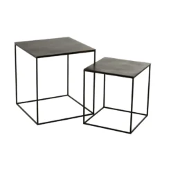 Tables Gigognes Carrées Métal Noir - ZANDVORT