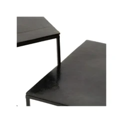 Tables Gigognes Carrées Métal Noir - ZANDVORT 8 Tables Gigognes Carrées Métal Noir - ZANDVORT -Pas Cher Mobiliora Magasin table basse 11131833