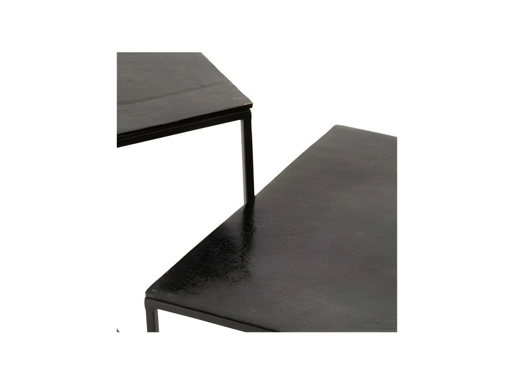 Tables Gigognes Carrées Métal Noir - ZANDVORT 5 Tables Gigognes Carrées Métal Noir - ZANDVORT – Image 3
