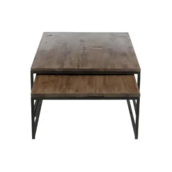 Duo De Tables Basses Gigognes Bois/Métal - PELTY -Pas Cher Mobiliora Magasin table basse 11131867