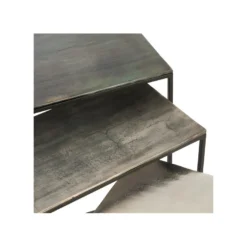 Trio De Tables Gigognes Métal/Aluminium - JULIANA -Pas Cher Mobiliora Magasin table basse 11131885