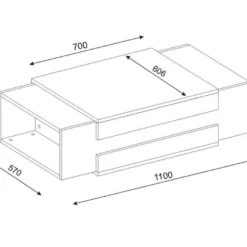 Table Basse Avec 2 Niches - Naturel Et Blanc - BASENA II -Pas Cher Mobiliora Magasin table basse 11167771