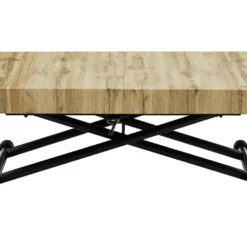 Table Extensible Et Relevable 2 En 1 - MDF Et Acier - Naturel Et Noir - MORIALA 20 Table Extensible Et Relevable 2 En 1 - MDF Et Acier - Naturel Et Noir - MORIALA -Pas Cher Mobiliora Magasin table basse 11258017