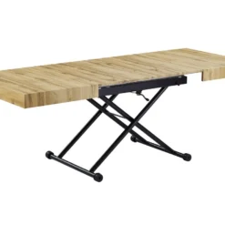 Table Extensible Et Relevable 2 En 1 - MDF Et Acier - Naturel Et Noir - MORIALA 22 Table Extensible Et Relevable 2 En 1 - MDF Et Acier - Naturel Et Noir - MORIALA -Pas Cher Mobiliora Magasin table basse 11258019