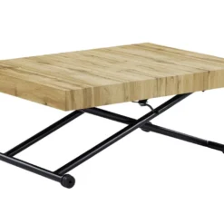 Table Extensible Et Relevable 2 En 1 - MDF Et Acier - Naturel Et Noir - MORIALA 21 Table Extensible Et Relevable 2 En 1 - MDF Et Acier - Naturel Et Noir - MORIALA -Pas Cher Mobiliora Magasin table basse 11258021