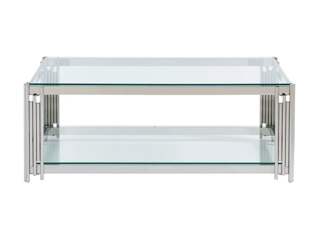 Table Basse En Verre Trempé Et Acier Inoxydable - Chromé - NOMELANO De Pascal MORABITO 5 Table Basse En Verre Trempé Et Acier Inoxydable - Chromé - NOMELANO De Pascal MORABITO – Image 3