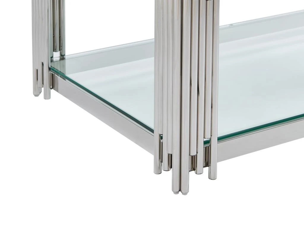 Table Basse En Verre Trempé Et Acier Inoxydable - Chromé - NOMELANO De Pascal MORABITO 8 Table Basse En Verre Trempé Et Acier Inoxydable - Chromé - NOMELANO De Pascal MORABITO – Image 6