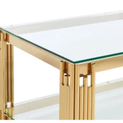 Table Basse En Verre Trempé Et Acier Inoxydable - Doré - NOMELANO De Pascal MORABITO 12 Table Basse En Verre Trempé Et Acier Inoxydable - Doré - NOMELANO De Pascal MORABITO -Pas Cher Mobiliora Magasin table basse 11927777