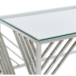 Table Basse En Verre Trempé Et Acier Inoxydable - Chromé - SIMATO De Pascal MORABITO -Pas Cher Mobiliora Magasin table basse 11935821