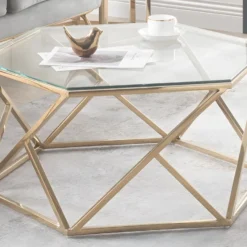 Table Basse En Verre Trempé Et Acier Inoxydable - Chrome - KERIANE De Pascal MORABITO -Pas Cher Mobiliora Magasin table basse 1203387 1