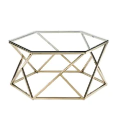 Table Basse En Verre Trempé Et Acier Inoxydable - Chrome - KERIANE De Pascal MORABITO -Pas Cher Mobiliora Magasin table basse 1203389 1