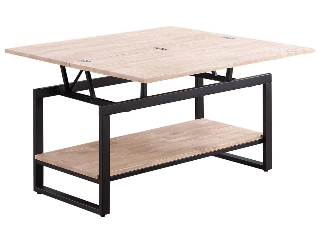Table Basse Relevable Et Extensible En Bois De Chêne Avec Pieds En Métal Noir-Longueur 100 X Profondeur 45-90 X Hauteur 47-62 Cm 3 Table Basse Relevable Et Extensible En Bois De Chêne Avec Pieds En Métal Noir-Longueur 100 X Profondeur 45-90 X Hauteur 47-62 Cm