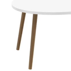 Table Basse Sindal Ovale 41 X 90 X 50cm Blanc Naturel [en.casa] -Pas Cher Mobiliora Magasin table basse 12291797