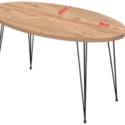 Table Basse Skævinge Ovale 43 X 90 X 50 Cm Naturel Noir [en.casa] -Pas Cher Mobiliora Magasin table basse 12291813