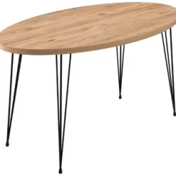 Table Basse Skævinge Ovale 43 X 90 X 50 Cm Naturel Noir [en.casa] -Pas Cher Mobiliora Magasin table basse 12291815