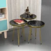 Set De 3 Tables D'appoint Ry Rondes Gigognes Noir Or [en.casa] -Pas Cher Mobiliora Magasin table basse 12292019