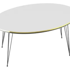 Table Basse Hirtshals Ovale 41 X 90 X 50 Cm Blanc Or Noir [en.casa] -Pas Cher Mobiliora Magasin table basse 12292199