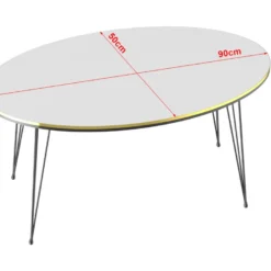 Table Basse Hirtshals Ovale 41 X 90 X 50 Cm Blanc Or Noir [en.casa] -Pas Cher Mobiliora Magasin table basse 12292201