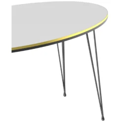 Table Basse Hirtshals Ovale 41 X 90 X 50 Cm Blanc Or Noir [en.casa] -Pas Cher Mobiliora Magasin table basse 12292205