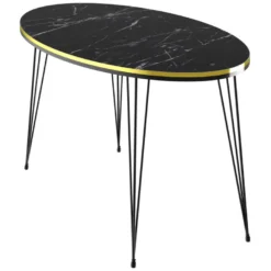 Table Basse Hirtshals Ovale 41 X 90 X 50 Cm Marbre Noir Or [en.casa] -Pas Cher Mobiliora Magasin table basse 12292223