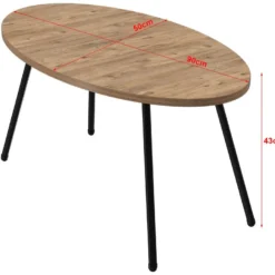 Table Basse Skærbæk Ovale 43 X 90 X 50 Cm Naturel Noir [en.casa] -Pas Cher Mobiliora Magasin table basse 12292231