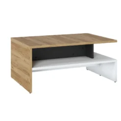 Table Basse Double Plateau - Naturel Et Blanc - NISUKA 9 Table Basse Double Plateau - Naturel Et Blanc - NISUKA -Pas Cher Mobiliora Magasin table basse 12306269