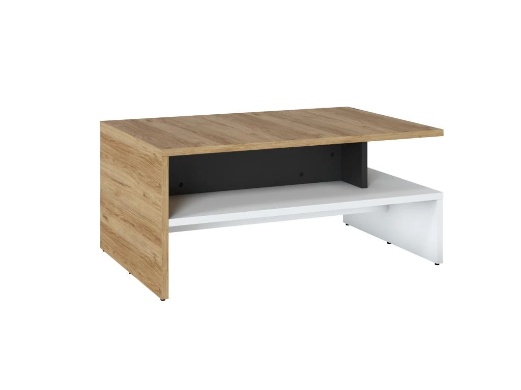 Table Basse Double Plateau - Naturel Et Blanc - NISUKA 6 Table Basse Double Plateau - Naturel Et Blanc - NISUKA – Image 4