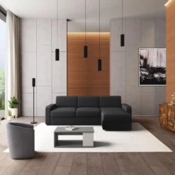 Table Basse ALDANA - Plateau Relevable - Bois & MDF - Béton Et Blanc 14 Table Basse ALDANA - Plateau Relevable - Bois & MDF - Béton Et Blanc -Pas Cher Mobiliora Magasin table basse 12331091